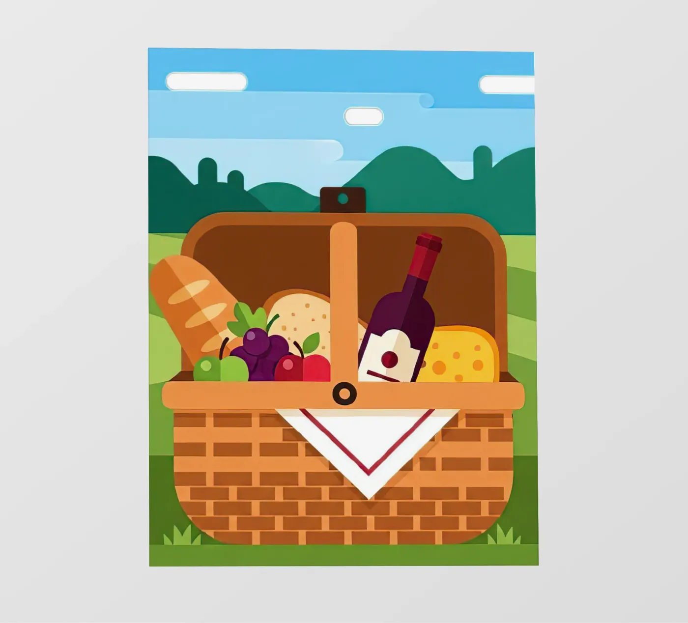 open picknickmand fotobehang van FlatPrint Studio