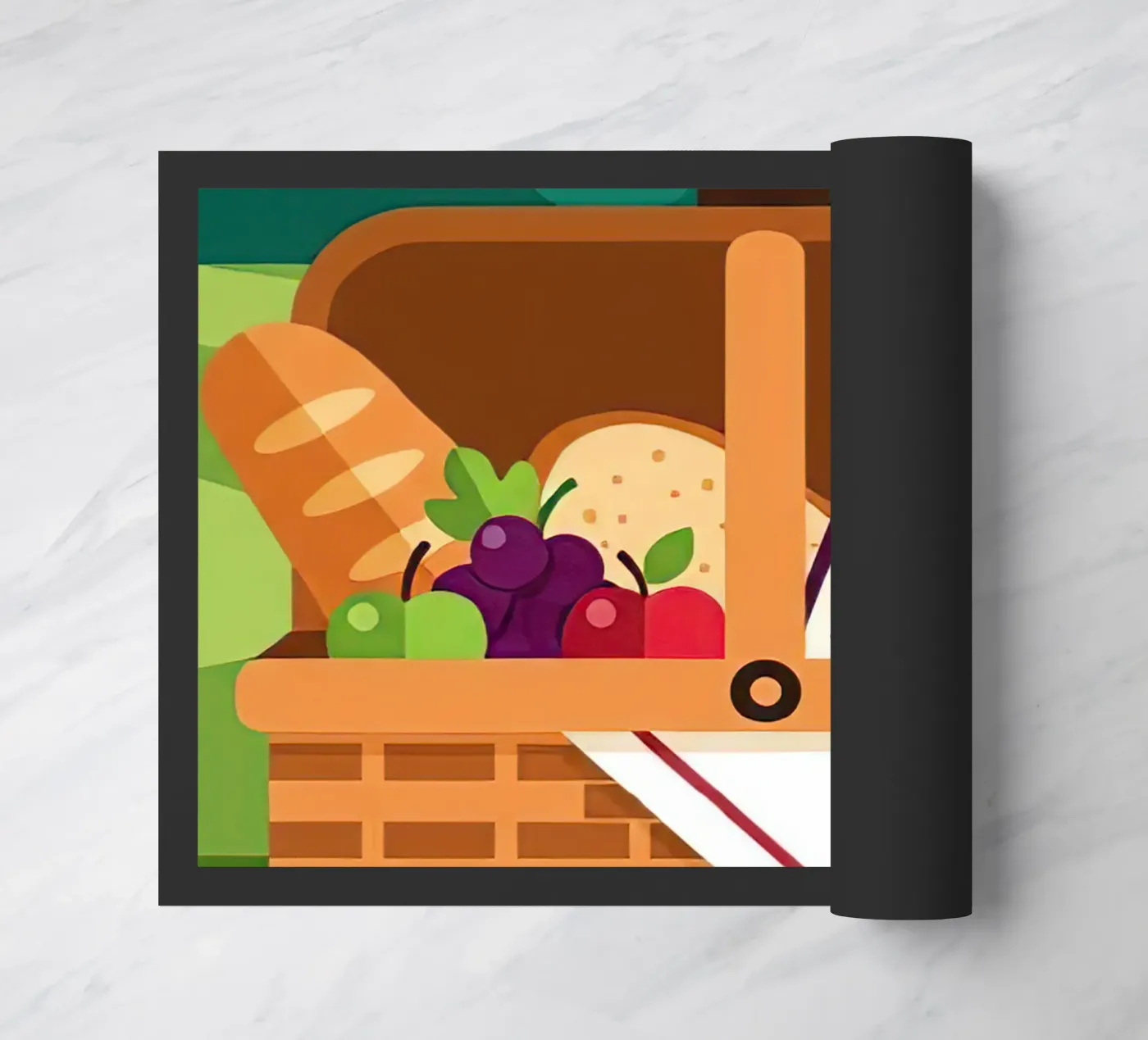 open picnic basket Fußmatte von FlatPrint Studio