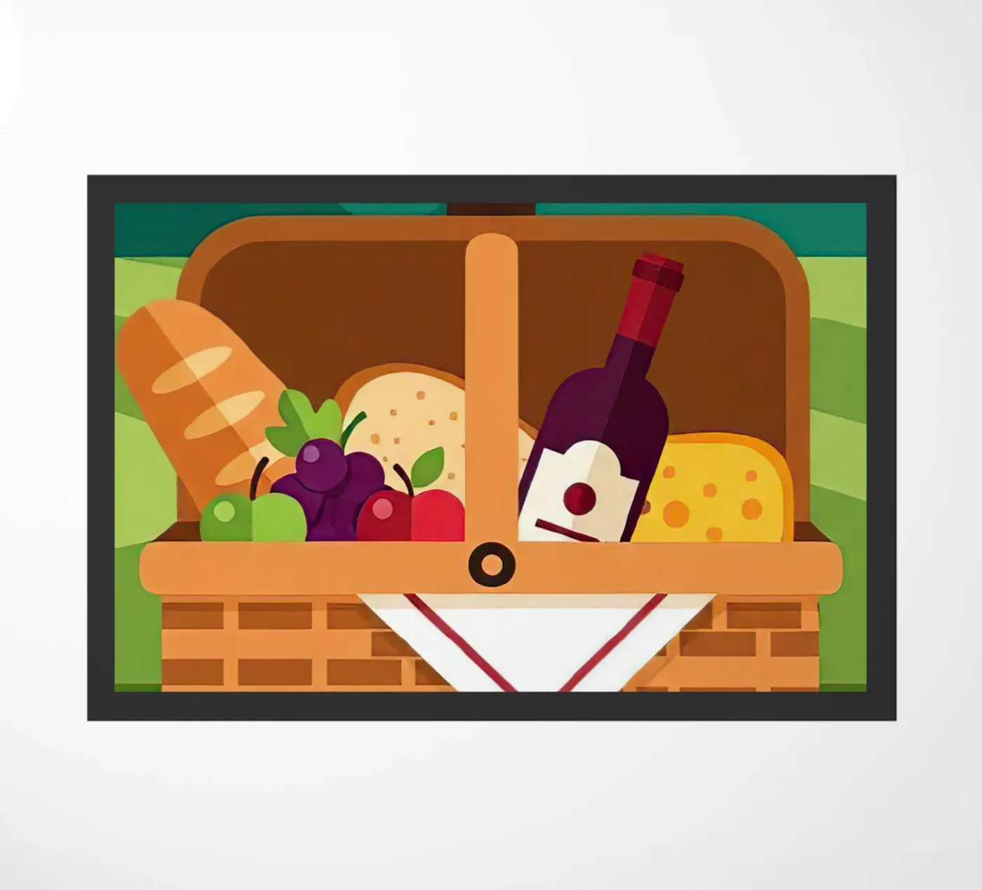 open picnic basket Fußmatte von FlatPrint Studio