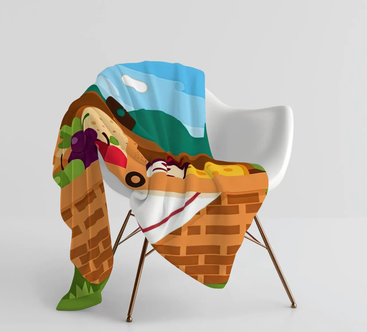 open picnic basket Fleecedecke von FlatPrint Studio