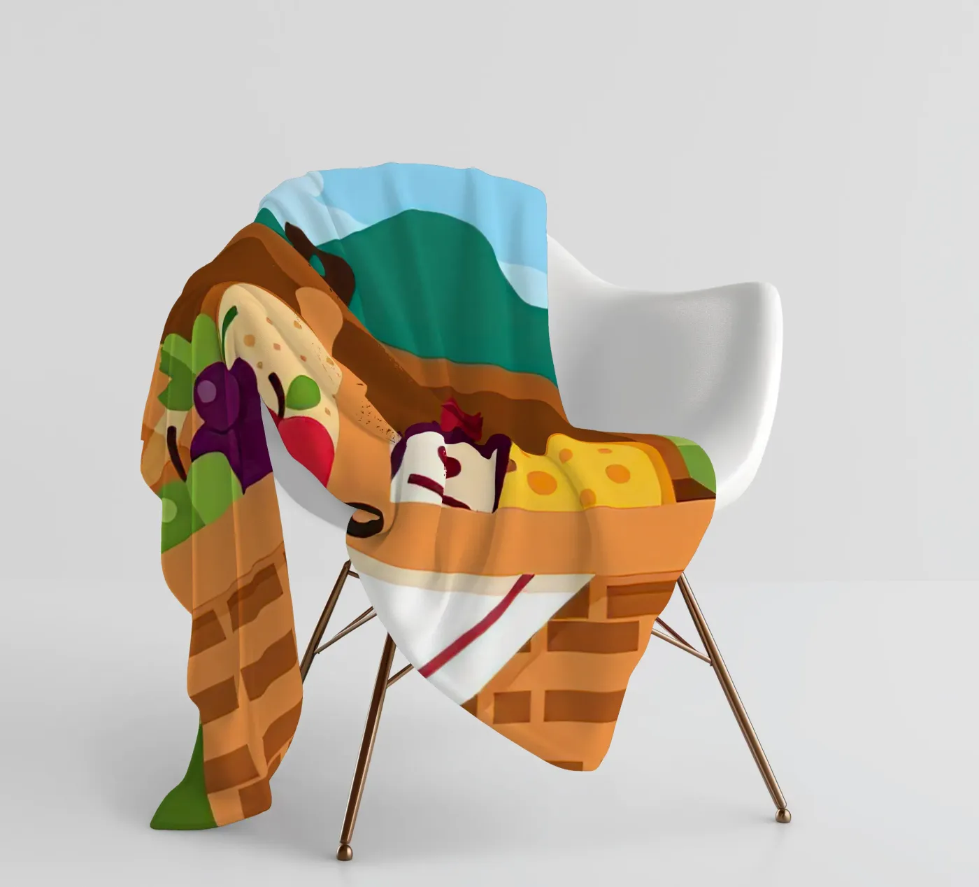 open picnic basket Fleecedecke von FlatPrint Studio