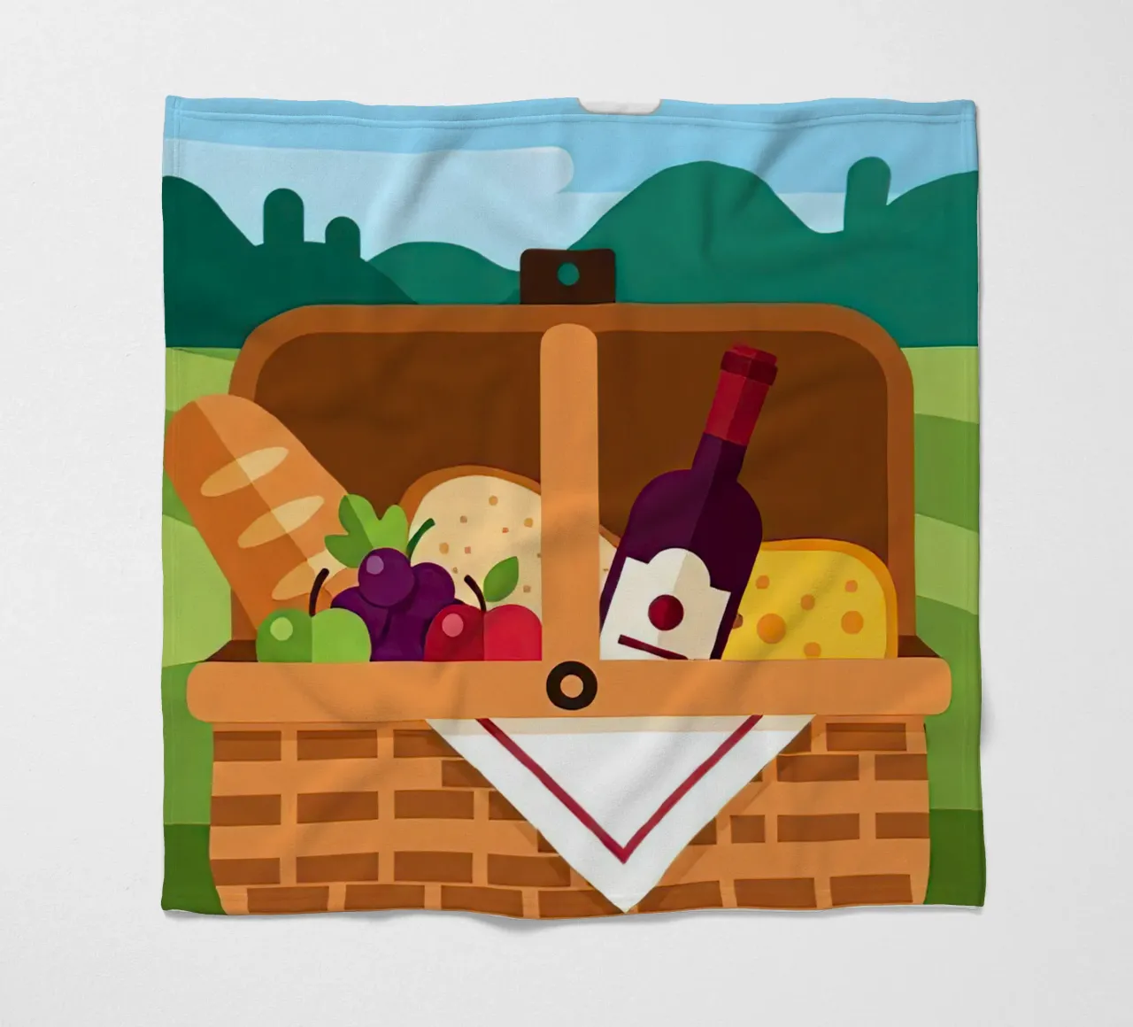open picnic basket Fleecedecke von FlatPrint Studio