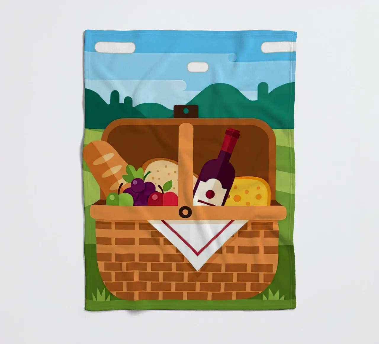 open picnic basket Fleecedecke von FlatPrint Studio
