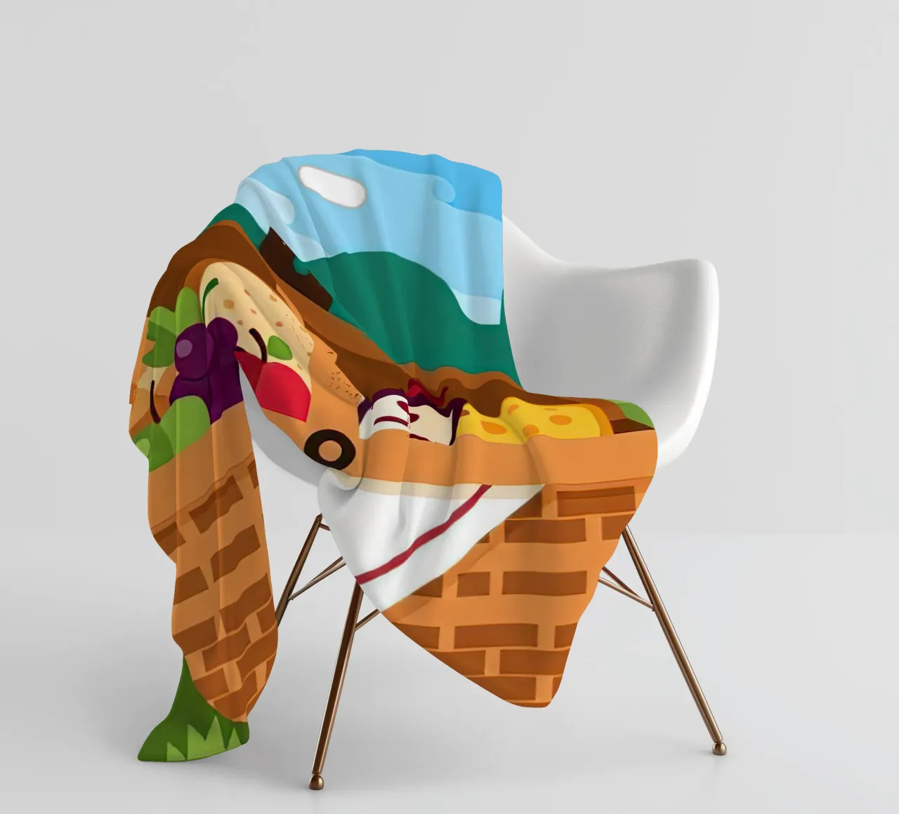 open picnic basket Fleecedecke von FlatPrint Studio