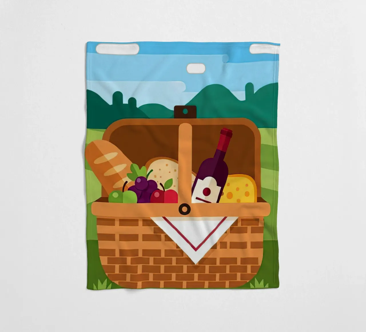 open picnic basket Fleecedecke von FlatPrint Studio