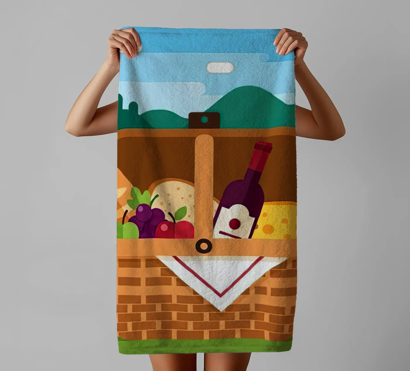 offener Picknickkorb Handtuch von FlatPrint Studio