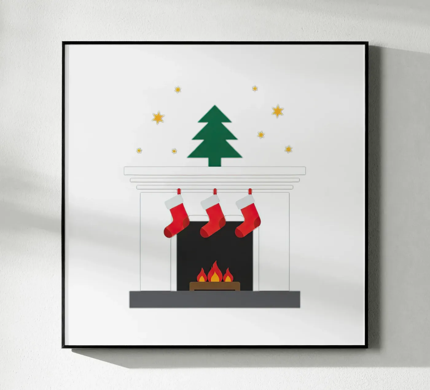 Mantel with Stockings plexiglas de FlatPrint Studio