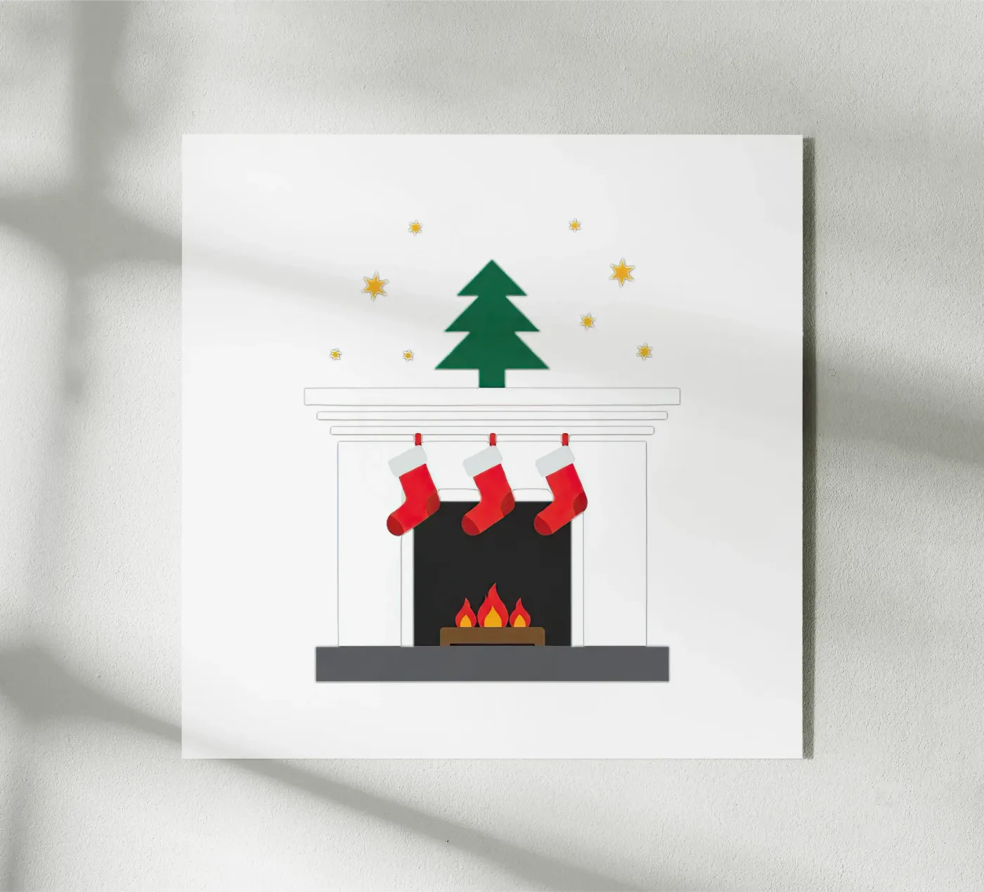 Mantel with Stockings plexiglas de FlatPrint Studio