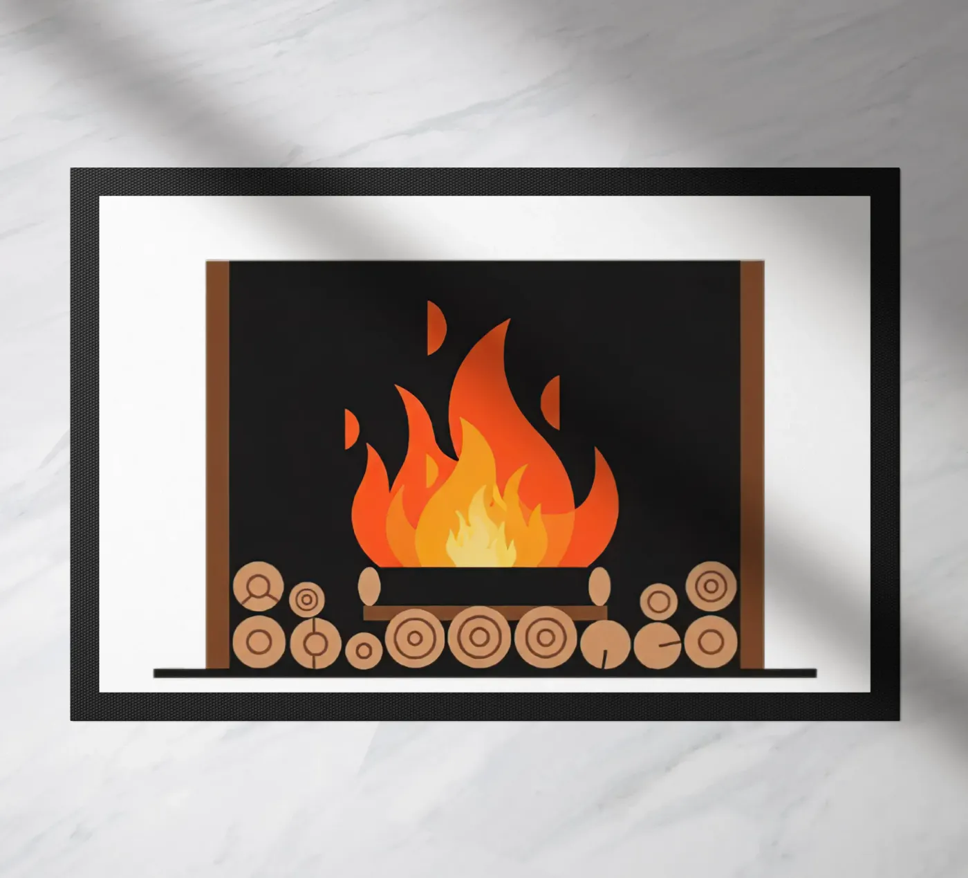 Fireplace Flames paillasson de FlatPrint Studio