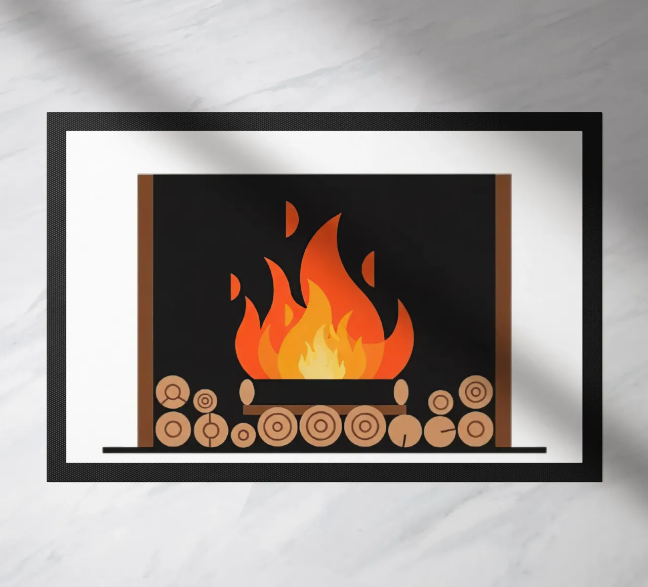 Fireplace Flames doormat by FlatPrint Studio