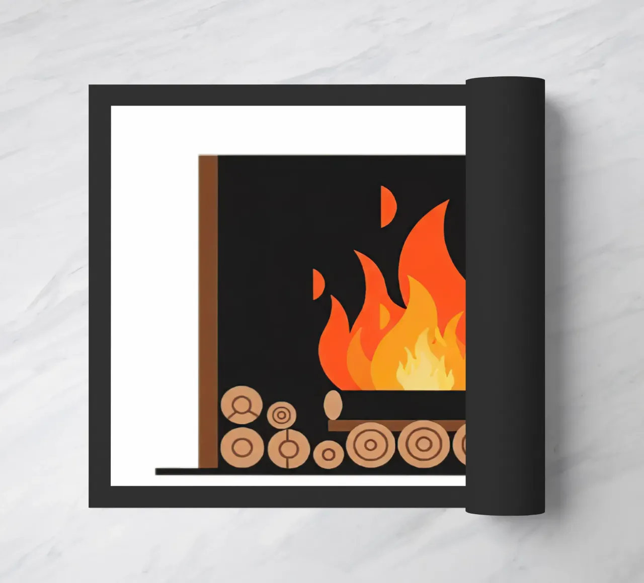 Fireplace Flames doormat by FlatPrint Studio
