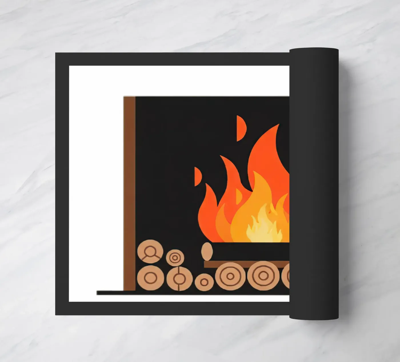 Fireplace Flames paillasson de FlatPrint Studio
