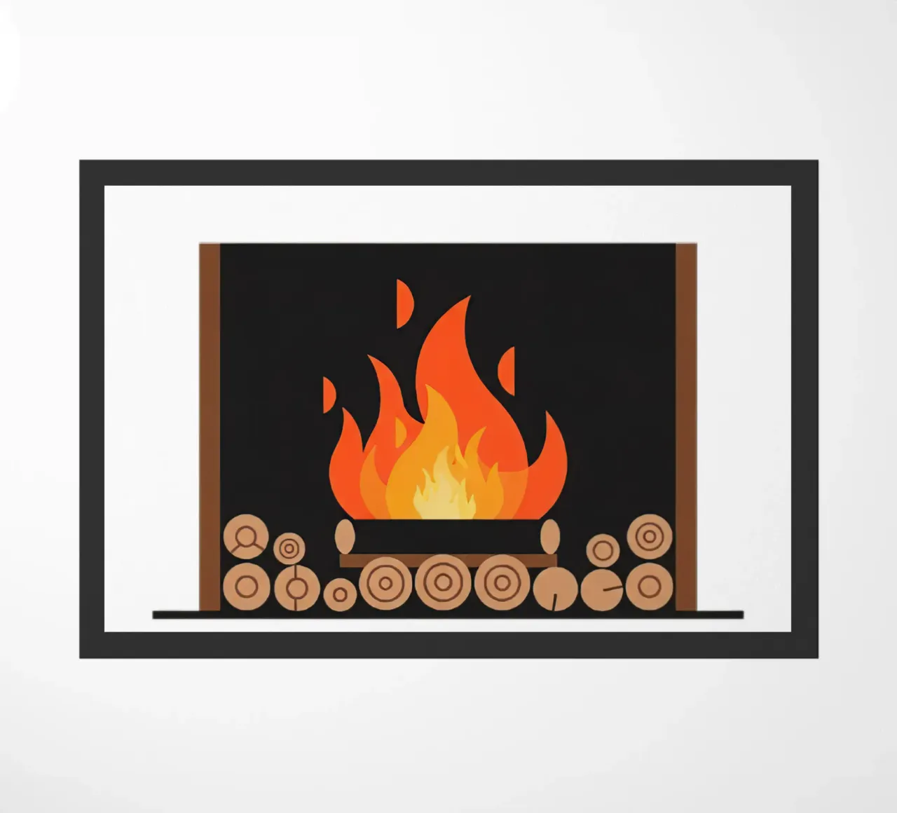 Fireplace Flames doormat by FlatPrint Studio
