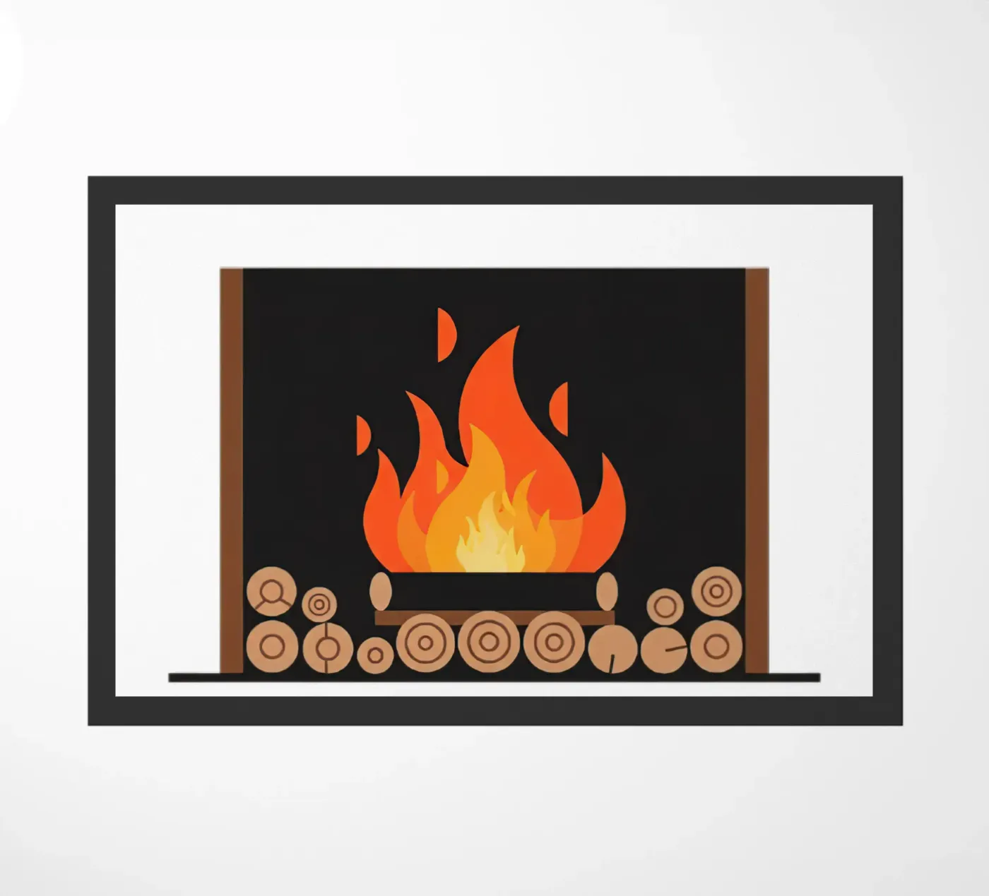 Fireplace Flames paillasson de FlatPrint Studio