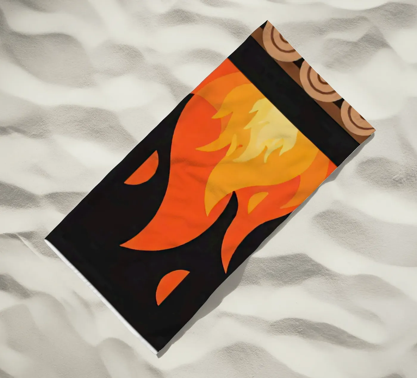 Fireplace Flames strandhanddoek van FlatPrint Studio