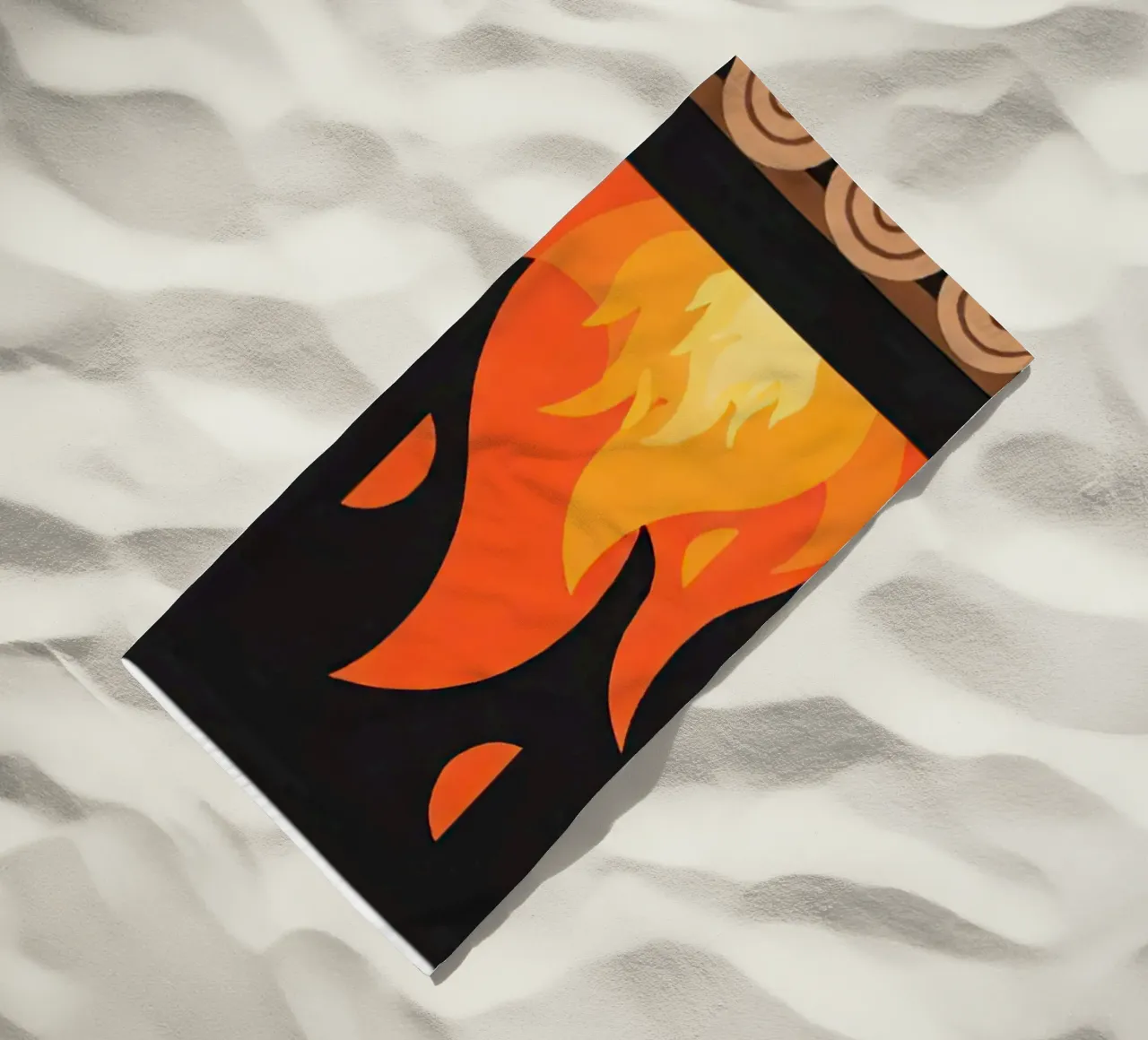 Fireplace Flames telo mare da FlatPrint Studio