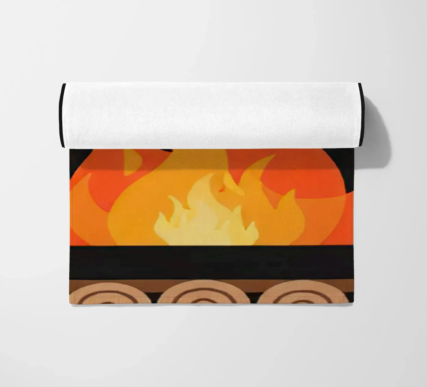 Fireplace Flames strandhanddoek van FlatPrint Studio