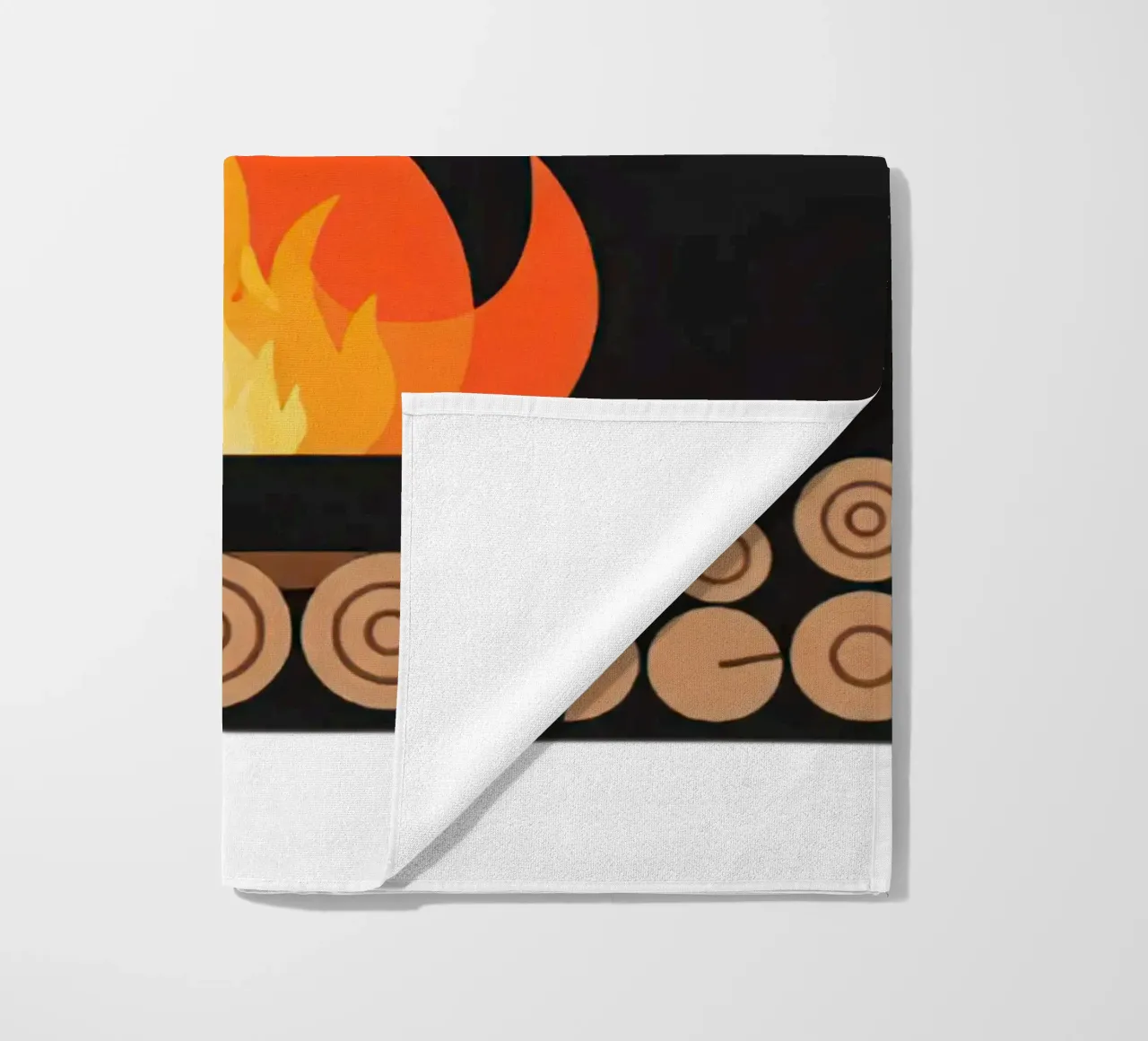 Fireplace Flames telo mare da FlatPrint Studio