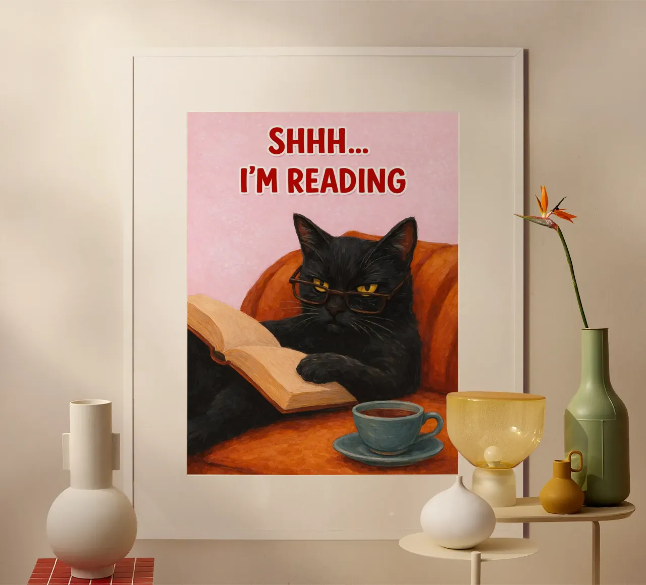 nel reading cat poster da kamilaze