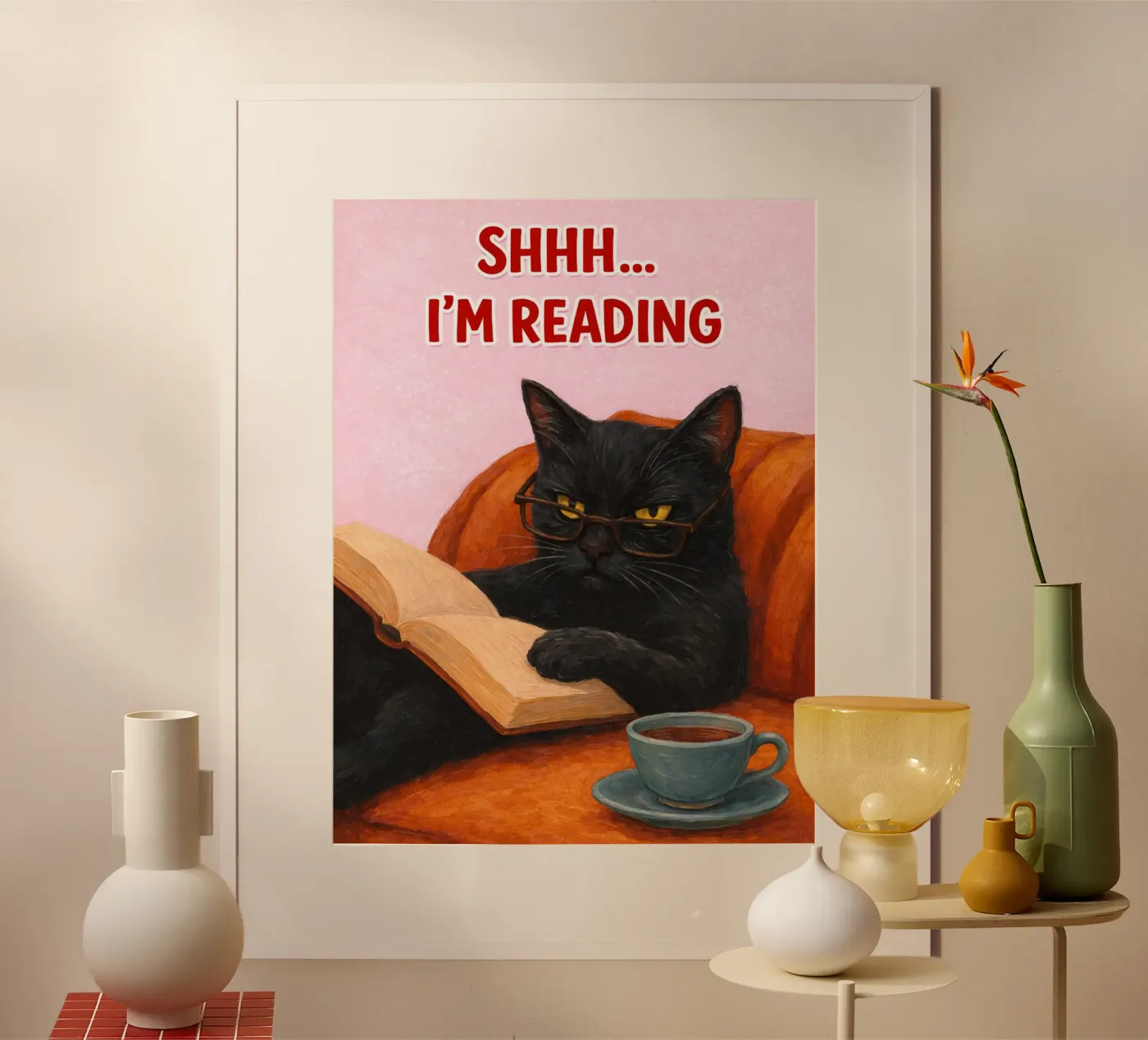 nel reading cat poster da kamilaze