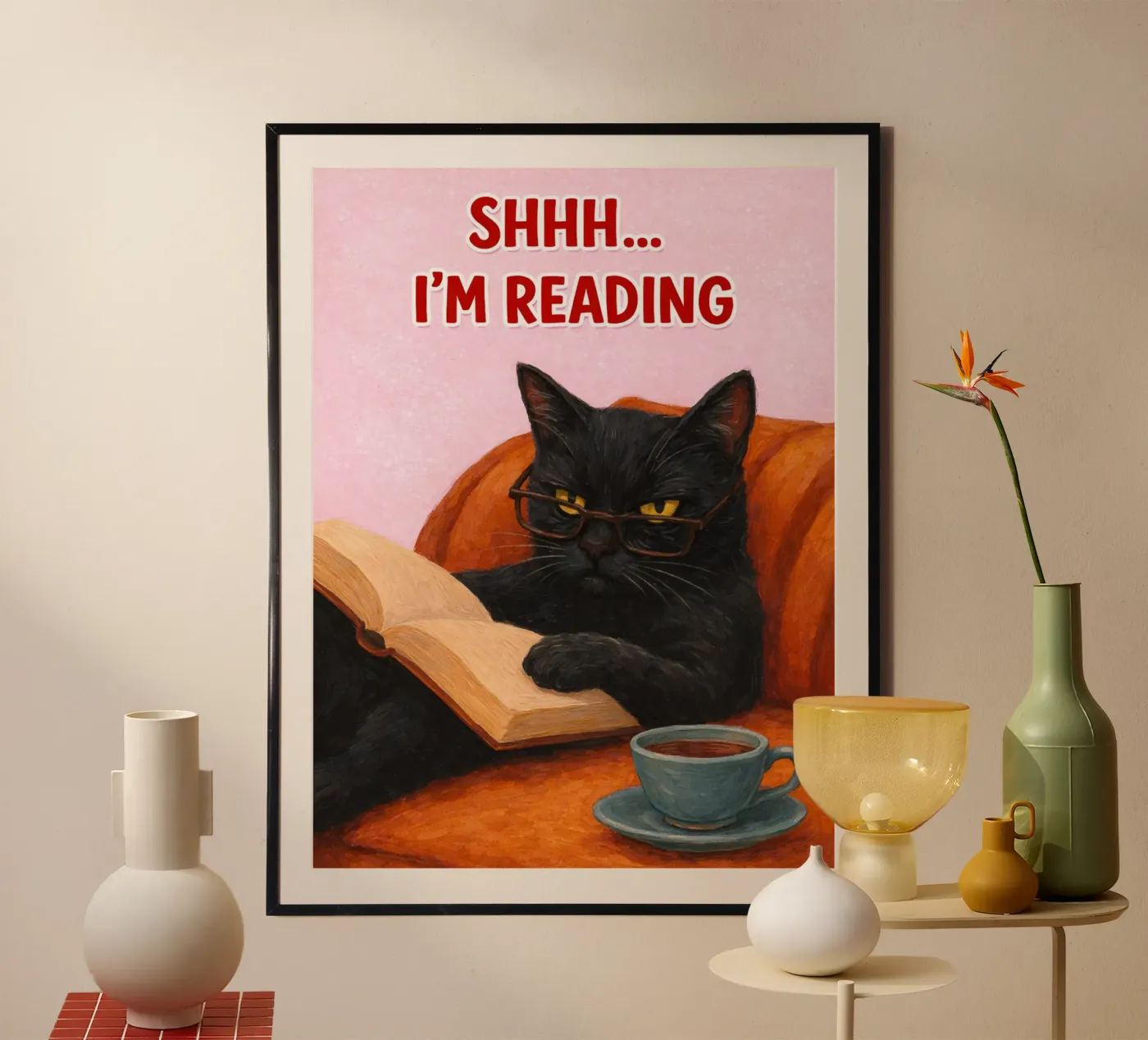 nel reading cat poster da kamilaze
