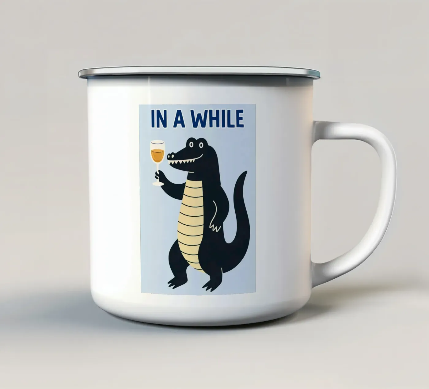 binnenkort emaille mok van kamilaze