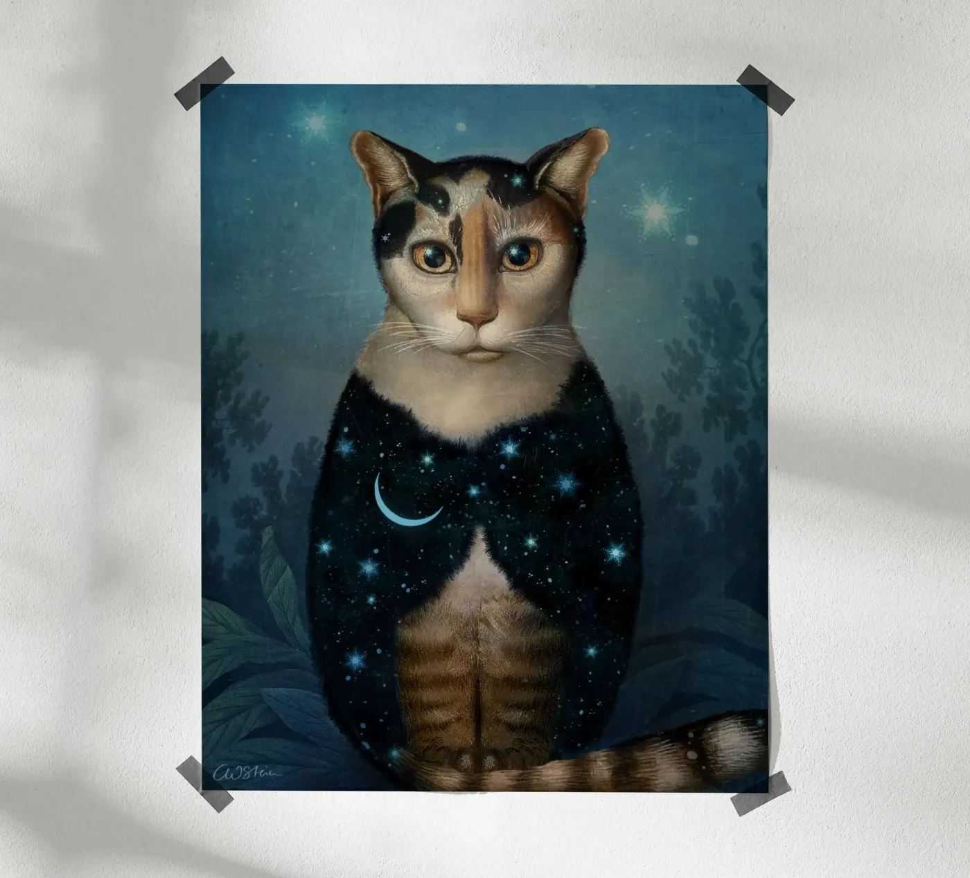 Midnight Cat poster de Catrin Welz-Stein