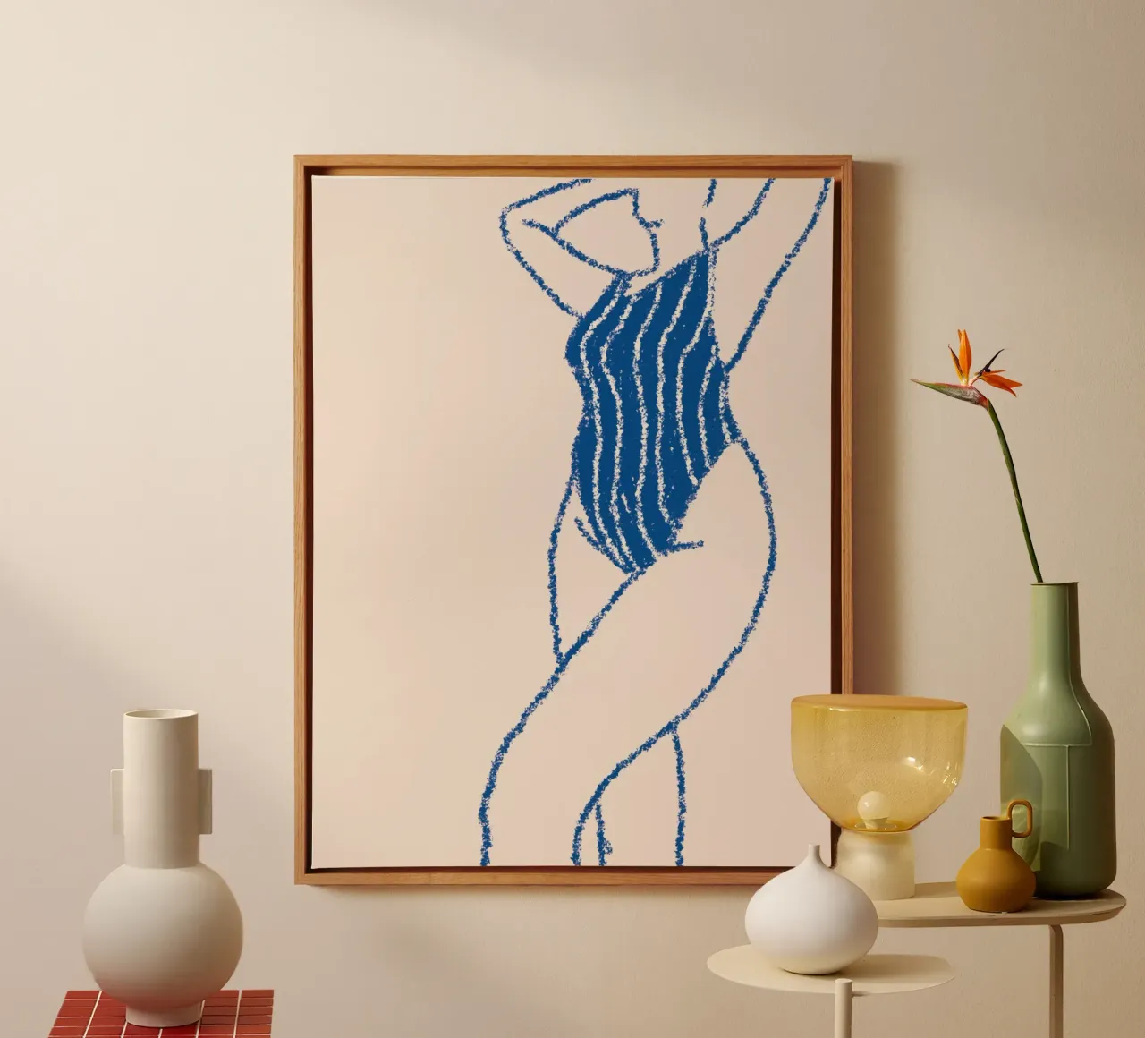 Femme Bleu canvas met Baklijst van Candid Chroma