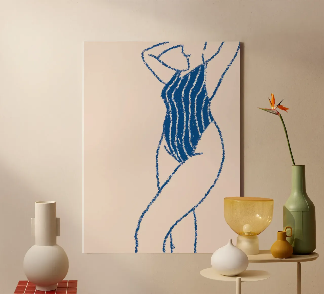 Femme Bleu canvas met Baklijst van Candid Chroma