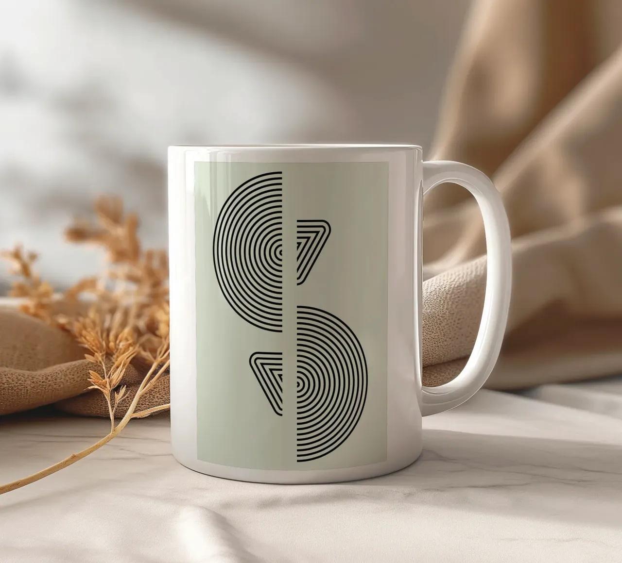 Bauhaus Split Form ceramic mug by Sun Flower