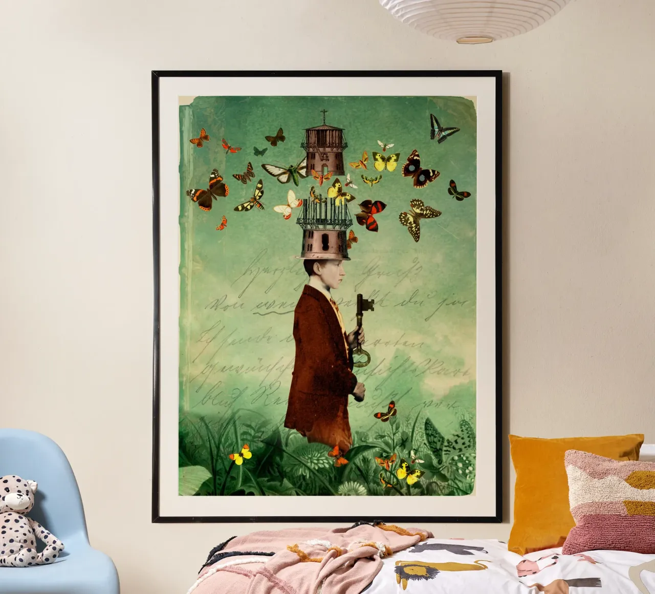 Free your Mind poster with wooden frame by Catrin Welz-Stein