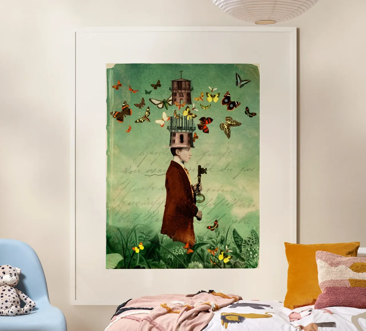 Free your Mind poster with wooden frame by Catrin Welz-Stein