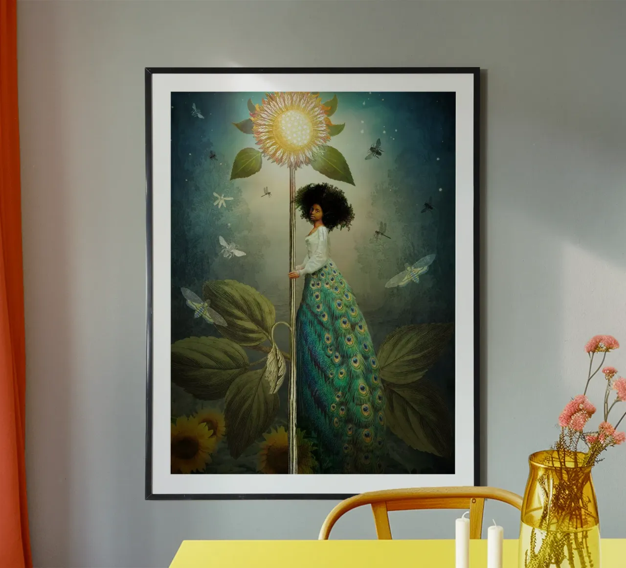 Queen of Wands poster con telaio in alluminio da Catrin Welz-Stein