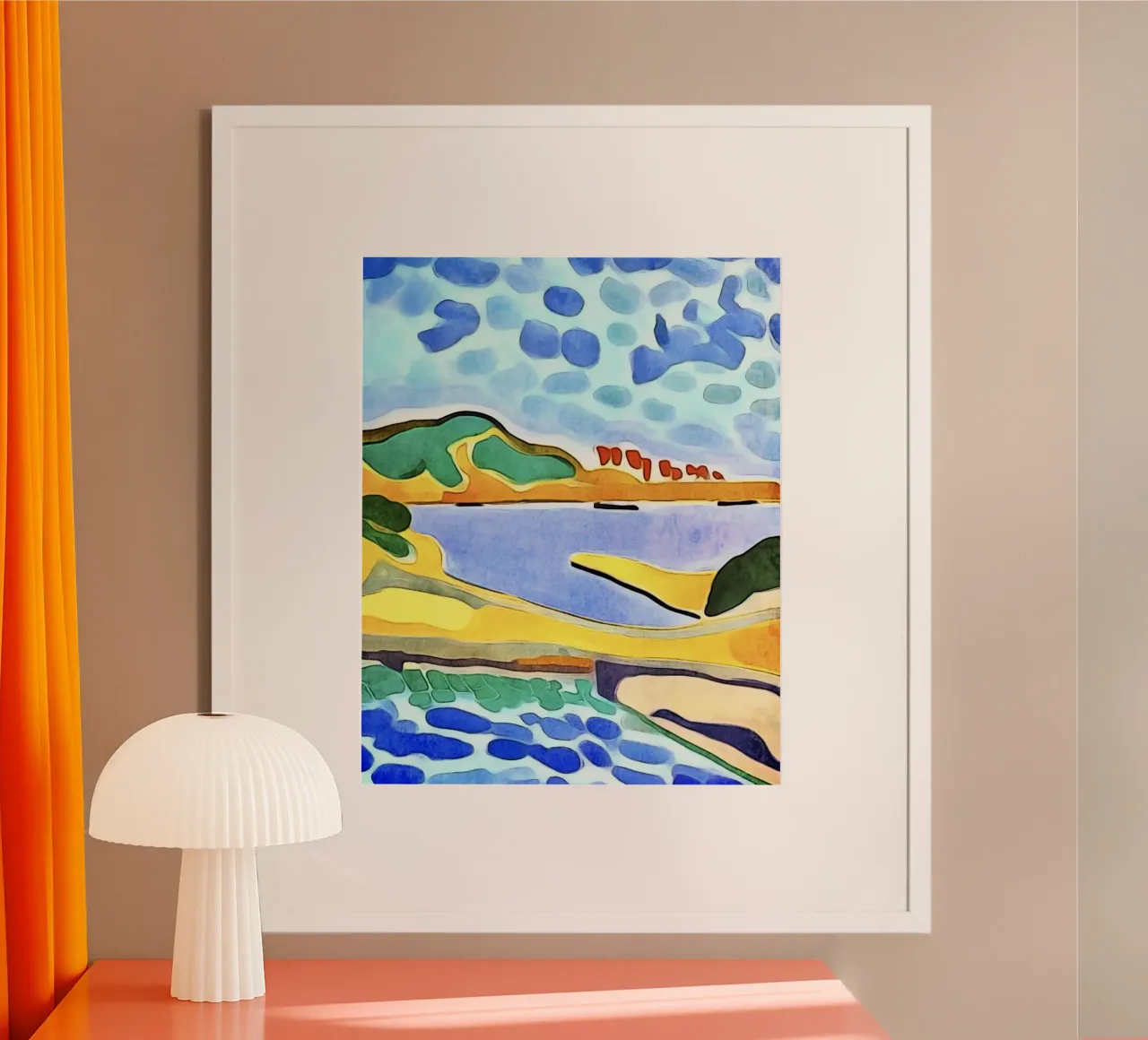Paesaggio sul lago poster con telaio in plastica da ZAMART