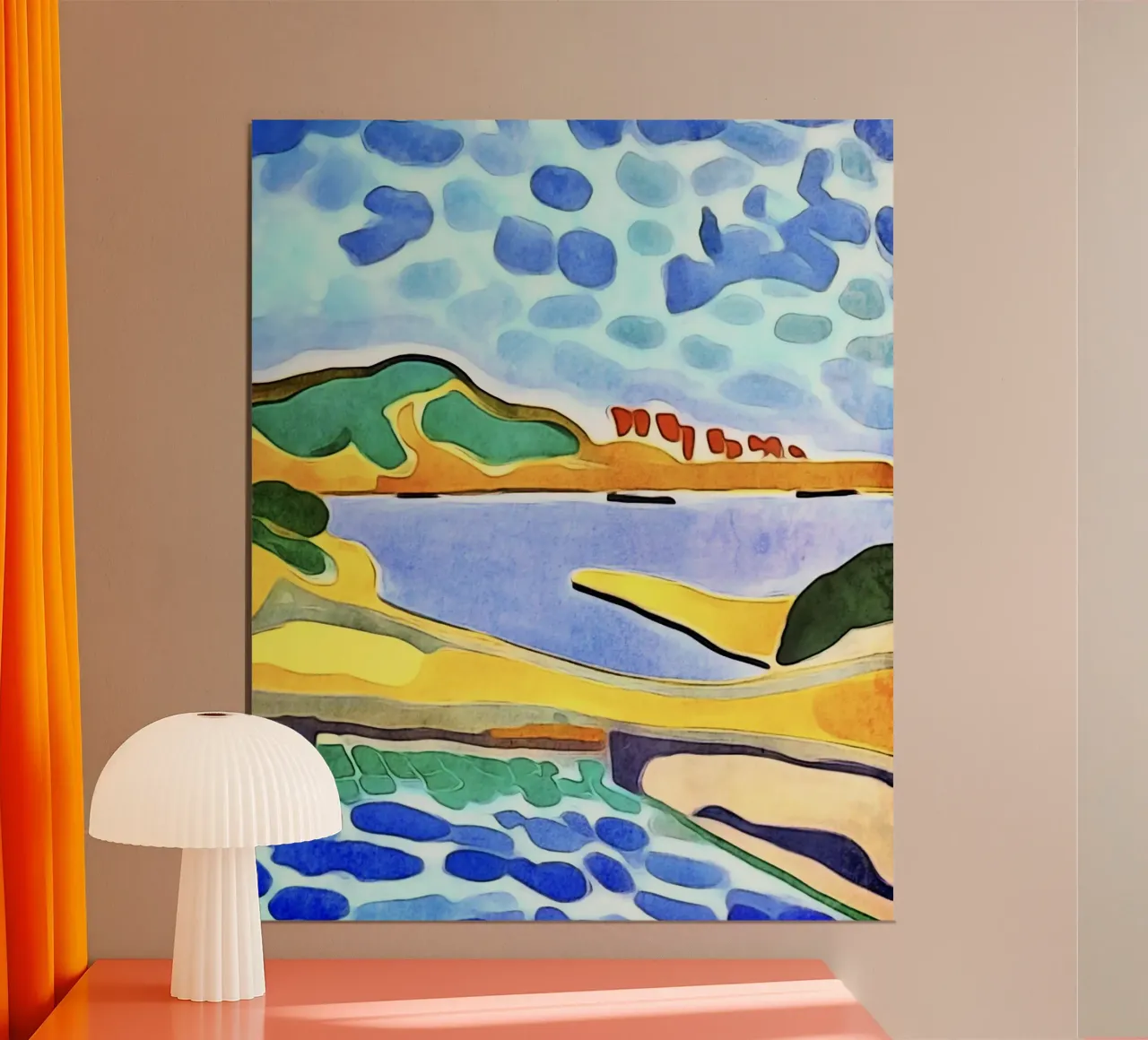 Paesaggio sul lago poster con telaio in plastica da ZAMART