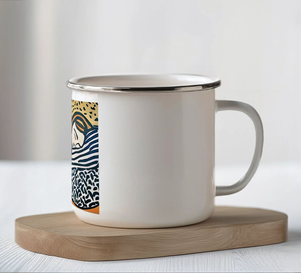 Donna addormentata tazza in smalto da ZAMART