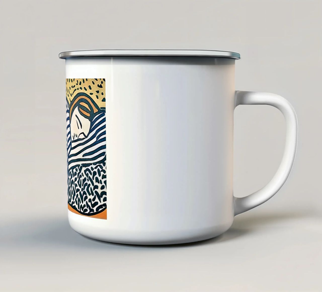 Donna addormentata tazza in smalto da ZAMART