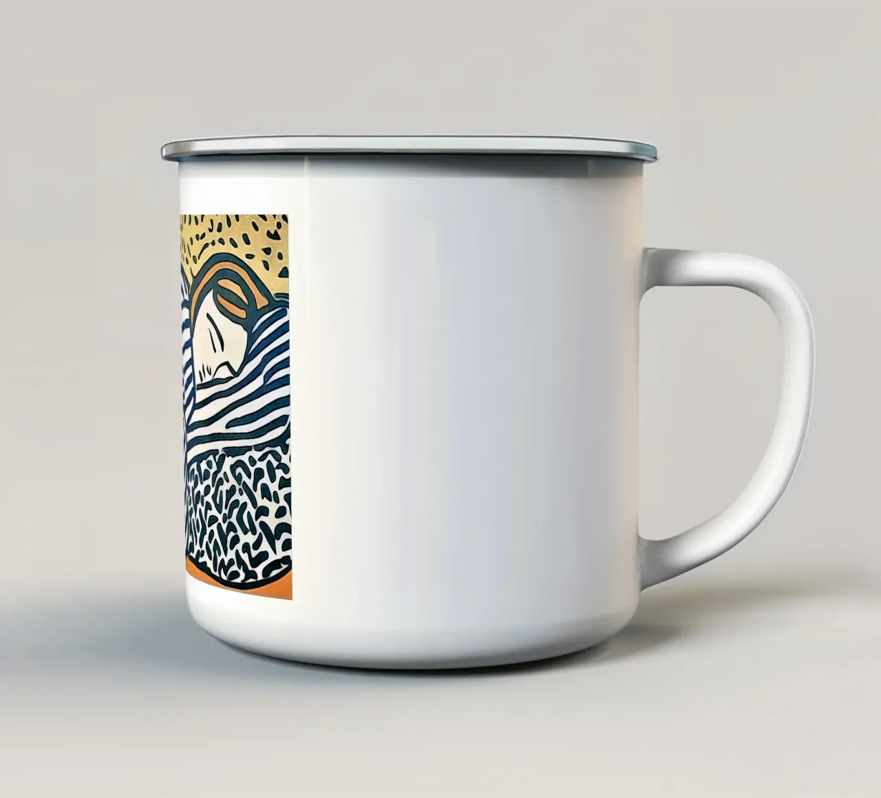 Donna addormentata tazza in smalto da ZAMART