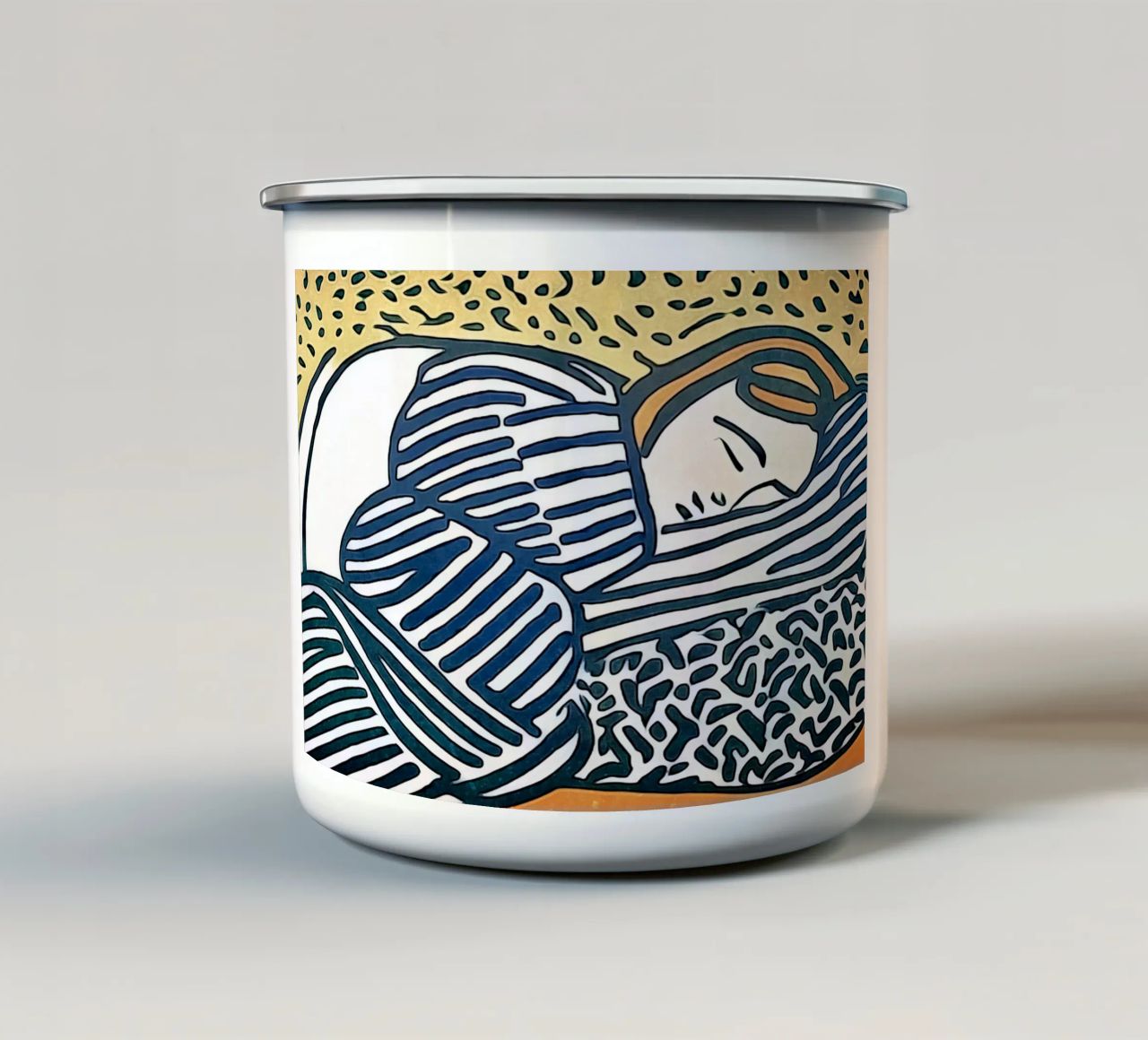 Donna addormentata tazza in smalto da ZAMART