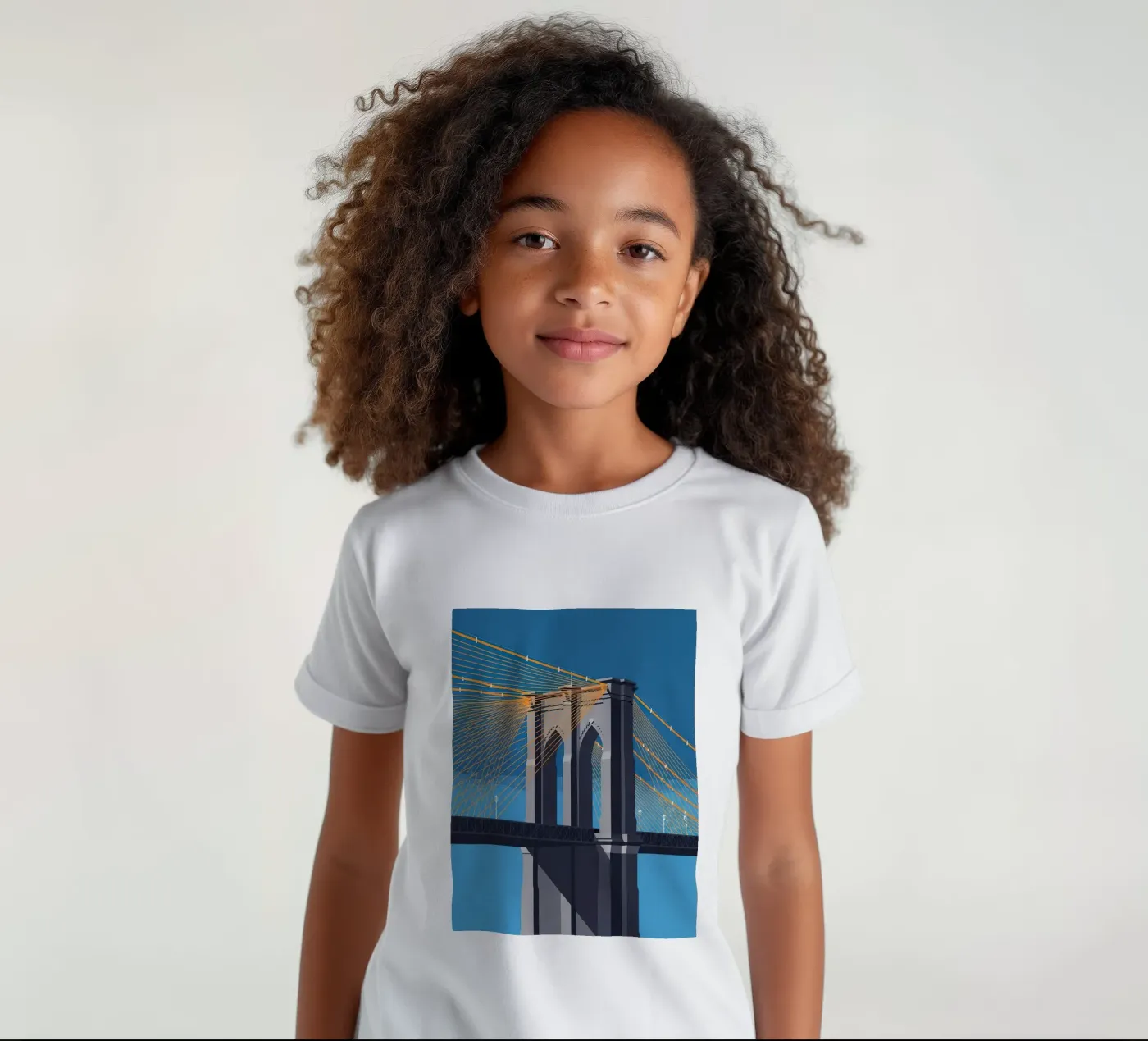 Iconic Cable-Stayed Bridge Kinder T-Shirt von FlatPrint Studio