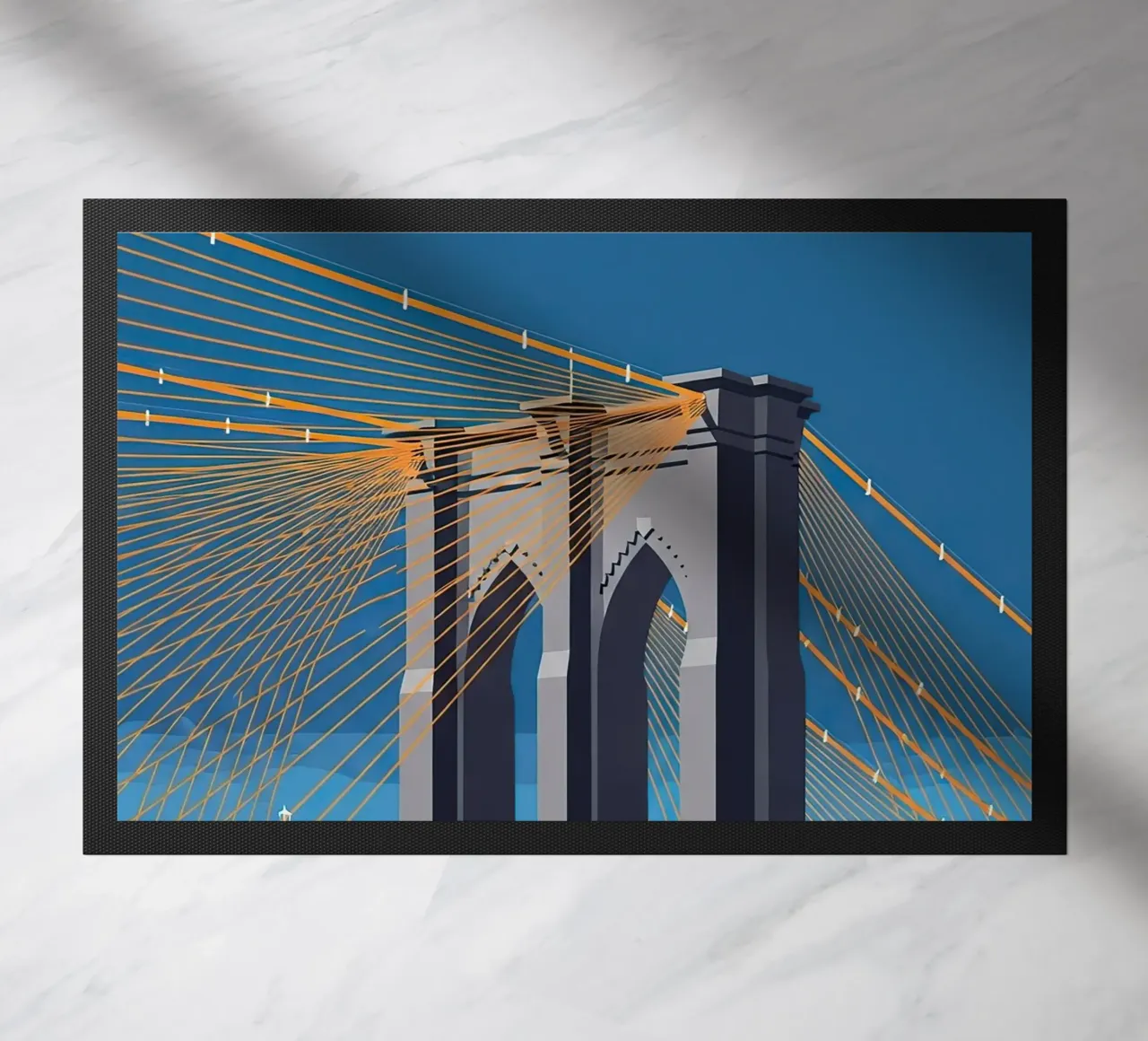 Iconic Cable-Stayed Bridge doormat by FlatPrint Studio