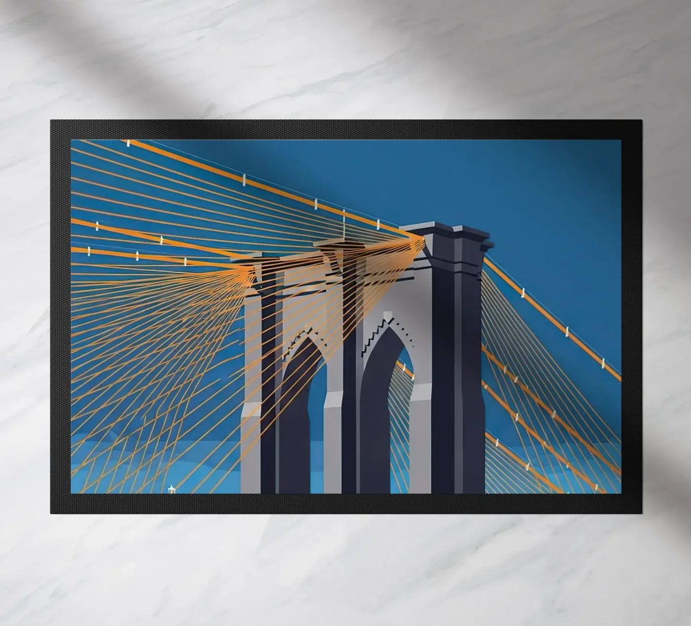Iconic Cable-Stayed Bridge Fußmatte von FlatPrint Studio