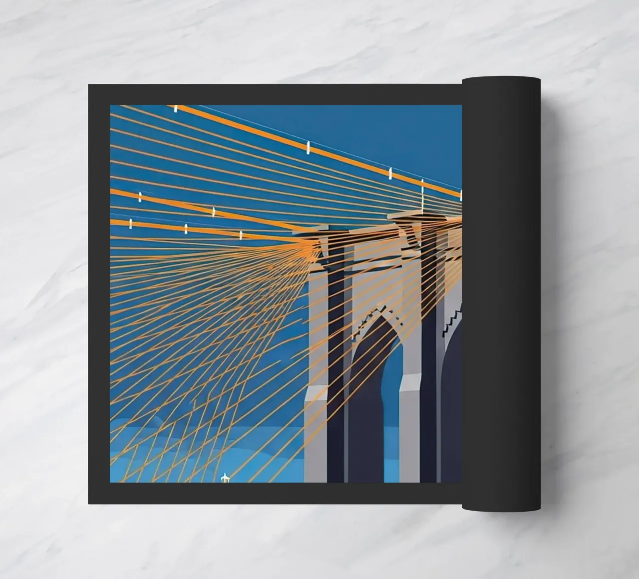 Iconic Cable-Stayed Bridge doormat by FlatPrint Studio