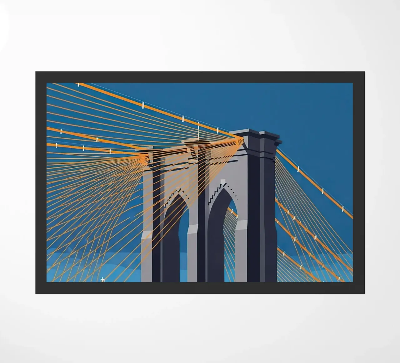 Iconic Cable-Stayed Bridge doormat by FlatPrint Studio