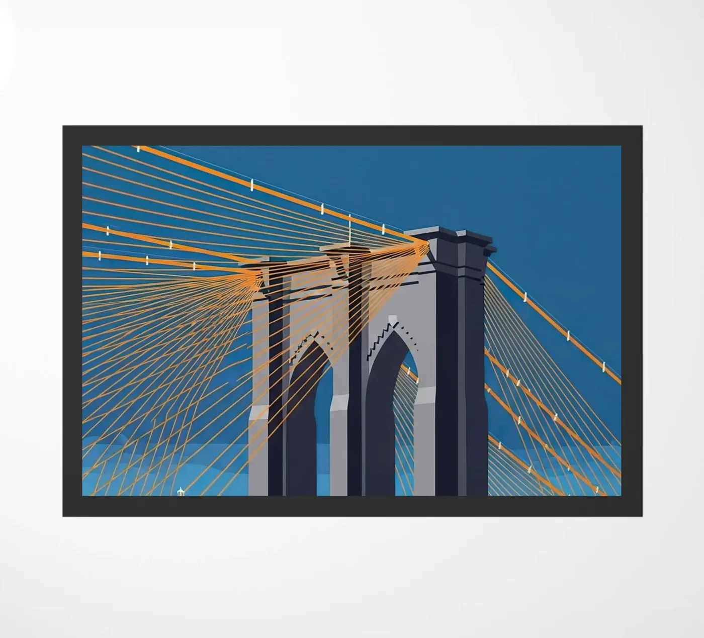 Iconic Cable-Stayed Bridge Fußmatte von FlatPrint Studio