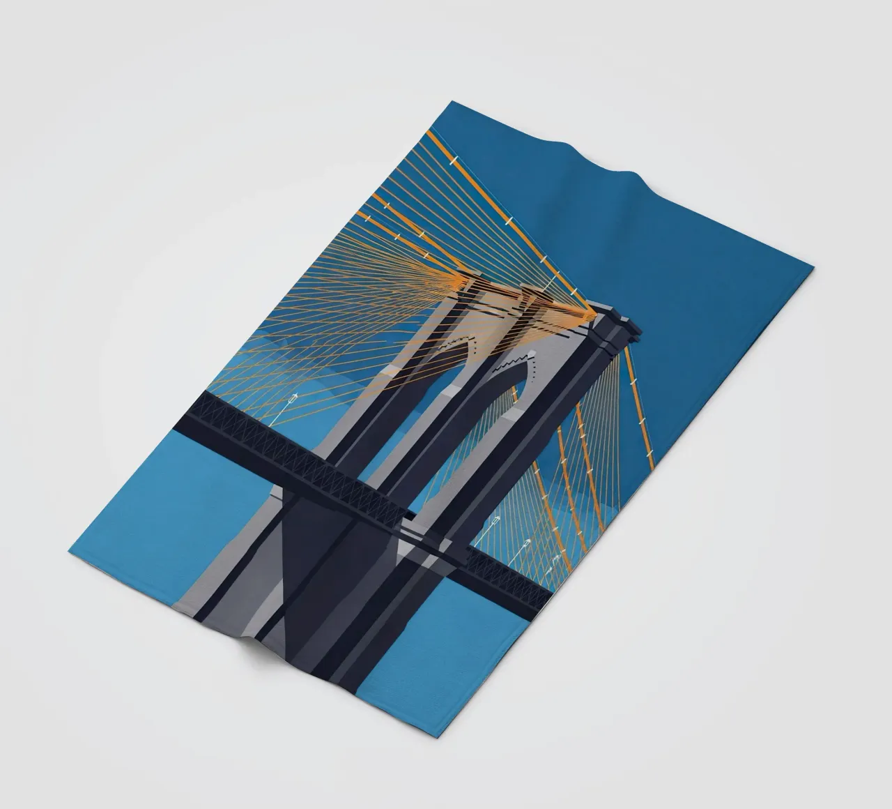 Iconic Cable-Stayed Bridge Fleecedecke von FlatPrint Studio