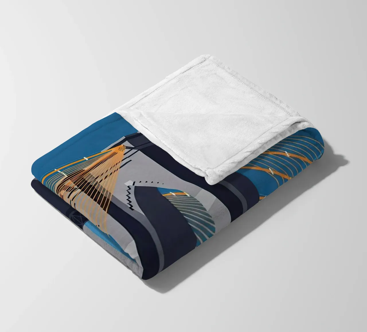 Iconic Cable-Stayed Bridge Fleecedecke von FlatPrint Studio