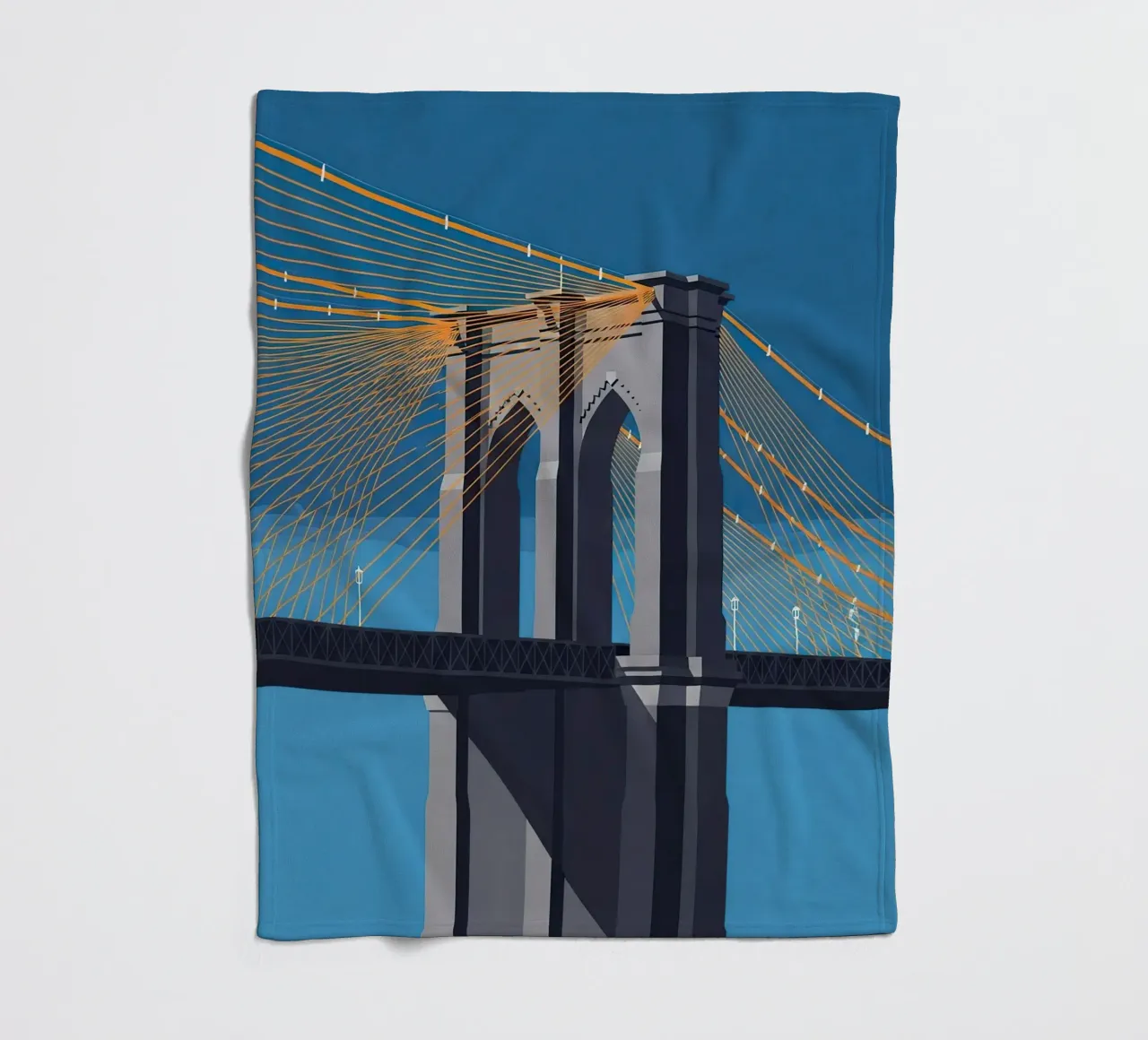 Iconic Cable-Stayed Bridge Fleecedecke von FlatPrint Studio