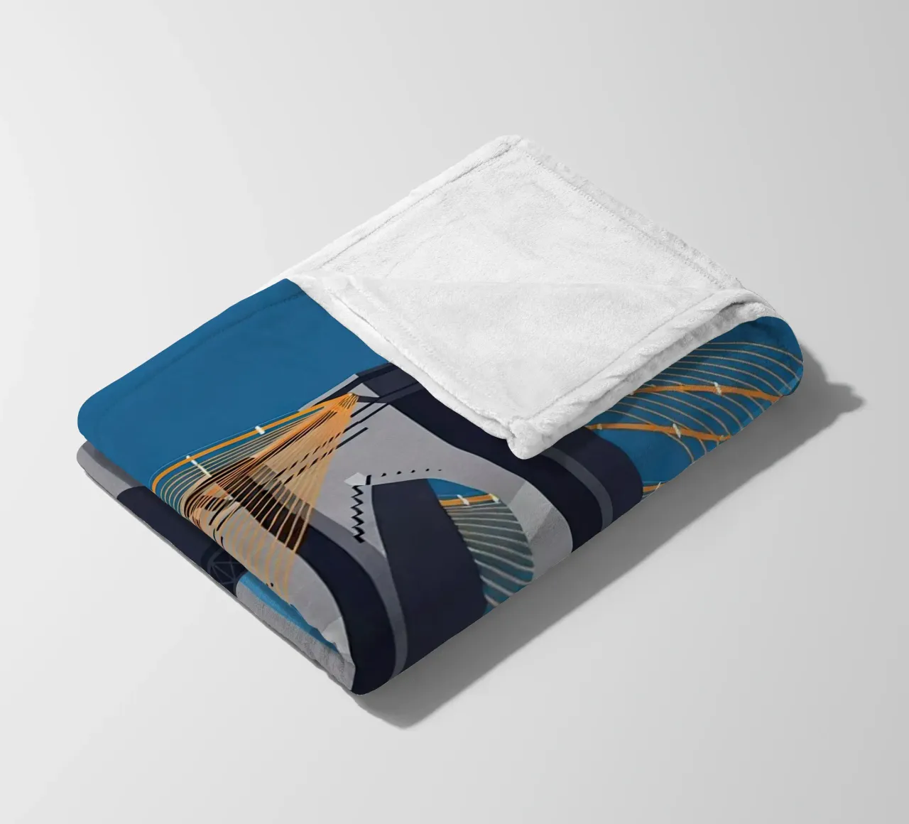 Iconic Cable-Stayed Bridge Fleecedecke von FlatPrint Studio