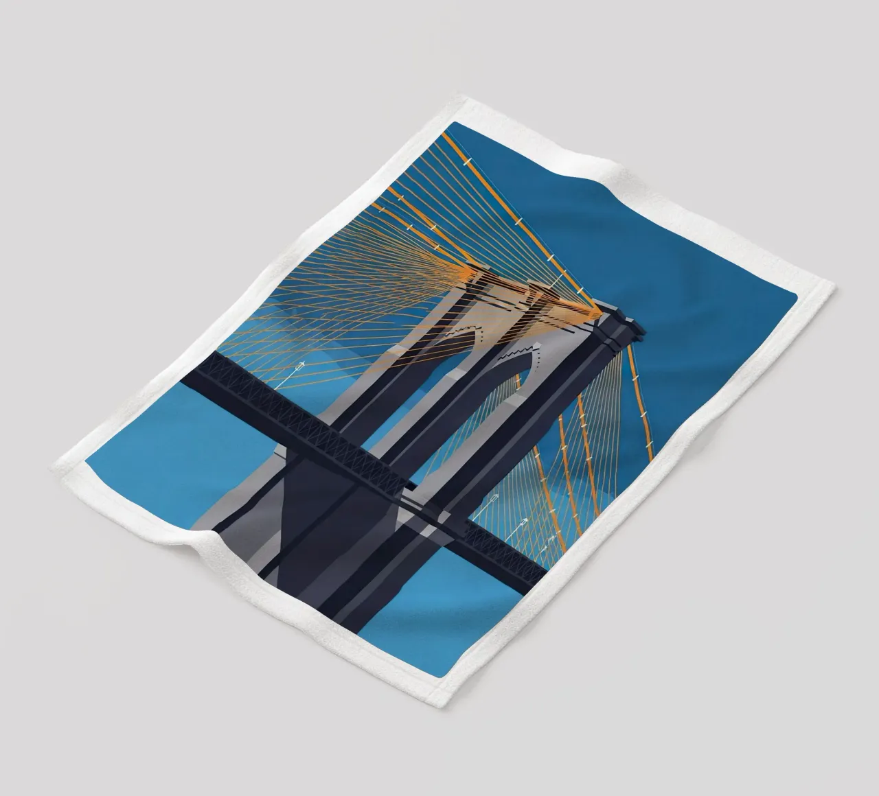 Iconic Cable-Stayed Bridge Fleecedecke von FlatPrint Studio